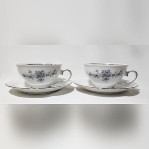 Vintage Winterling Bavaria Teacup & Saucer Set – Blue Floral – West Germany